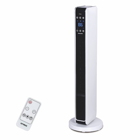 Optimus 29 in. Oscillating Tower Heater w/ Digital Temperature Readout & Remote H-7329