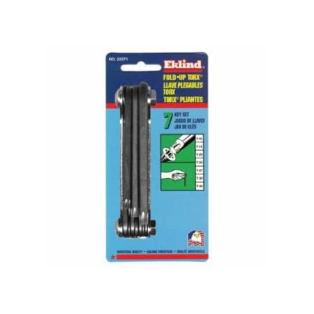 Eklind Torx Fold-Up Key Set, T-10 to T-40, Black Oxide 269-22571