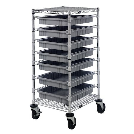 Quantum Storage Systems BIN CART W/ DIVIDABLE GRIDS GRAY BC212439M2GY