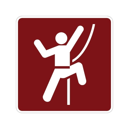 Sign Solutions Usa Technical Rock Climbing (Symbol), 24 in W x Square, Aluminum Sign DUS06DWT2424RS-081