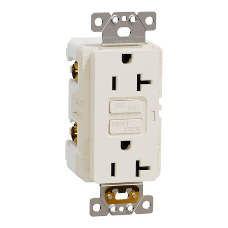 Square D Straight Blade Receptacle, 20 A, 125V AC, 2 Pole, Flush Mount, Self-Grounded SQR51201LA