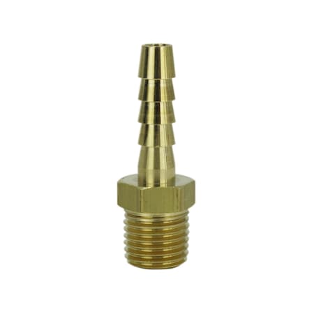 Milton Hose End Fitting, 1/4 Mnptx1/4 Id, PK100, Brass, 100 PK 600BK