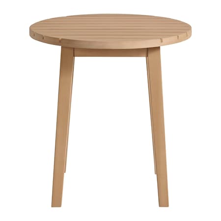Alaterre Furniture Alaterre Lusso Outdoor Side Table with Slatted Top for Patio or Poolside Natural Finish 80-OUTD-LUSSO-SDTB