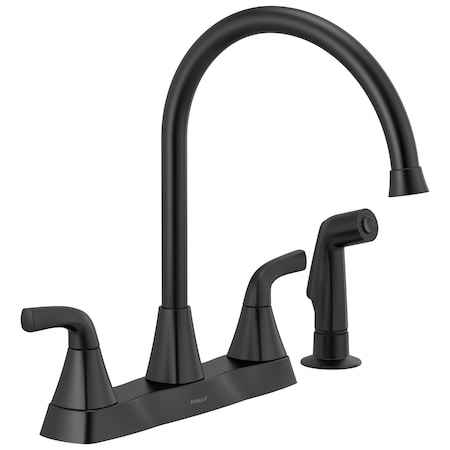 Peerless Parkwood Two Handle Kitchen Faucet In Matte Black P2835LF-BL
