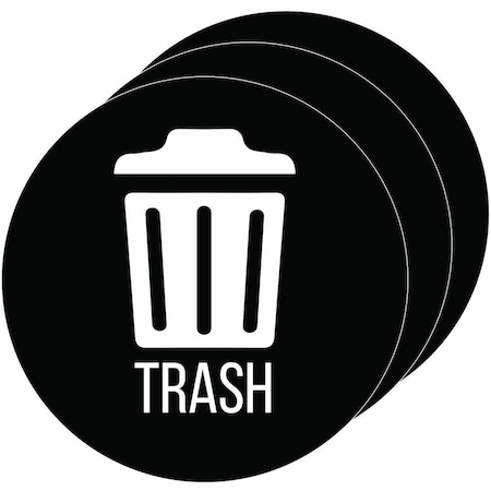 Hls Commercial 3-Pack Vinyl TRASH Decal Sticker Set, UV-Resistant HLSKERTRASH3