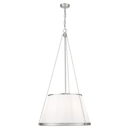 Z-Lite Madeline 6 Light Pendant, Brushed Nickel/White, 24 In W x 44.75 In H 1954P24-BN