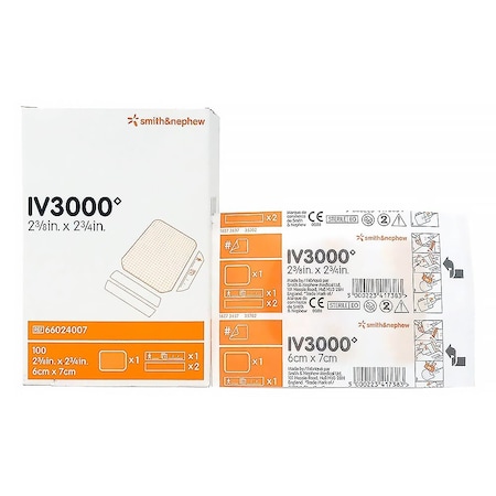 Iv3 I.V. Dressing IV3000 REATIC Film 2-3/8 X 2-3/8 Inch Sterile, 900PK 66024007