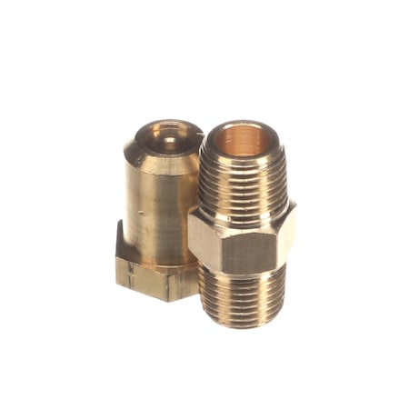 Market Forge Compression Fitting, Brass, 1/8-27 inNPT, Drilled Out Orifice with 0.0625in Bit 95-6319
