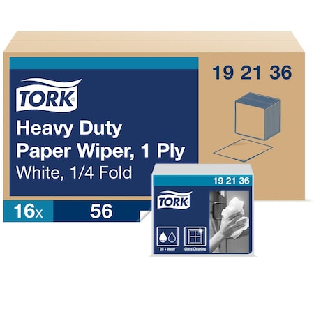 Tork Dry Wipe, Super Heavy, White, PK16 192136