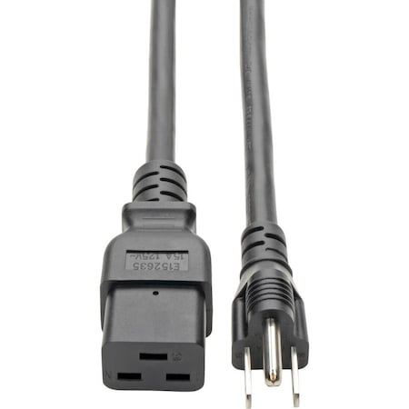 Eaton Tripp Lite Series Computer Power Cord, C19 to NEMA 5-15P - Heavy-Duty, 15A, 125V, 14 AWG, 8 ft. P034-008