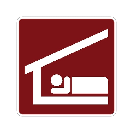Sign Solutions Usa Sleeping Shelter (Symbol), 18 in W x Square, Aluminum Sign DUS10HWT1818RS-037