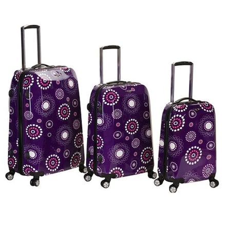 Rockland 3Pc Vision Polycarbonate-Abs Luggage Set F150-PURPLE PEARL