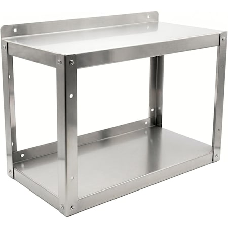 Amgood 24 in. 2-Tier Stainless Steel Wall Shelf - 12 in. x 24 in. x 16 in. AMG WMSS-1224-2T-Z