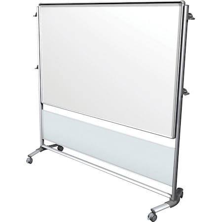 Ghent Dry Erase Board, Porcelain, 76 1/8 in, 76 3/8 in, Aluminum Frame, White NEX206MW-FR