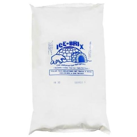 Ice-Brix Cold Packs, 10" x 6" x 1-1/2", White, 9/Case IB32BPD