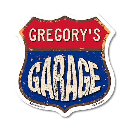 Signmission Gregory's Garage, 18 Inch X 18 Inch, Plastic Sign SHI-P-18-383-GREGORY