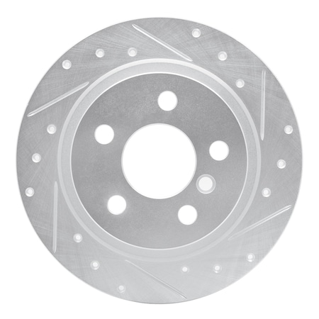 Dynamic Friction Co DFC Brake Rotor - Drilled and Slotted - Silver 631-32016R