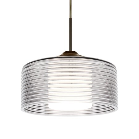 Besa Lighting Besa Belu Pendant, Clear, Bronze Finish, 1x 5W MAX E26 Base 1JT-BELUCL-LED-BR