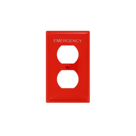 Leviton Receptacle Wallplate, Gang 1, Red 80703-REW