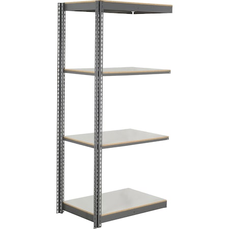 Global Industrial 4 Shelf, Commercial Duty Boltless Shelving Add On, 36"Wx12"Dx72"H, Laminate Deck B3165854