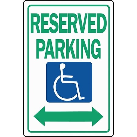 Hy-Ko HY-KO HW-32 Parking Sign, Rectangular, RESERVED PARKING, Green Legend, White Background HW-32