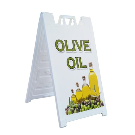 Signmission Olive Oil, A-Frame & 2 Decals Installed, Heavy-Duty Plastic Frame SBHD-D-2436-Olive Oil