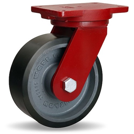Hamilton Extra Heavy Duty Swivel Caster, 8" x 3" Duralast XC Polyurethane (70D) on Cast Iron Wheel S-EHD-83DT70