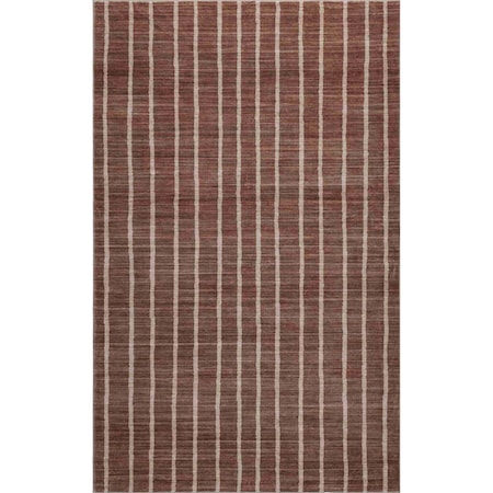 Jonathan Y Orton Distressed Ticking Stripe Non-Slip Machine-Washable Brown/Cream 4 ft. x 6 ft. Area Rug WSH519B-4