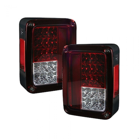 Recon 07-18 JK WRANGLER LED TAILLIGHTS-RED LENS DRIVER/PASSENGER 264234RD
