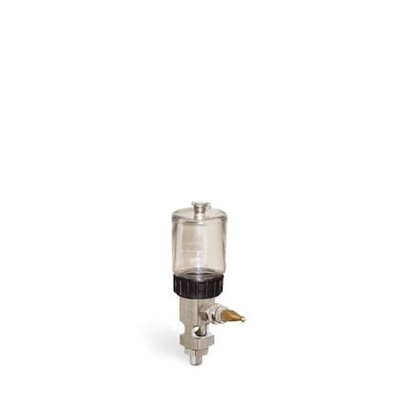 Oil-Rite 2 1/2 oz Capacity Single Feed Manual Lubricator w/Polycarb Reservoir - 1/8in. Male NPT, Pipe Mount B1681-0021B11W