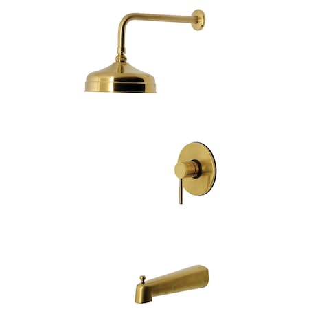 Kingston Brass Single-Handle Pressure Balanced Tub and Shower Faucet, Brushed Brass KB6337DL