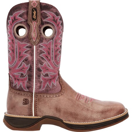 Durango Lady Rebel Ultra-Lite Western Boot, Burnished Chestnut And Rose, Size 6 DRD0503