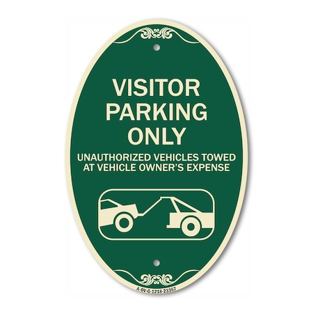 Signmission Parking Restriction Sign Visitor Parking Only, 12 In X 18 In Architectural, Heavy Gauge Aluminum A-OV-G-1218-23367
