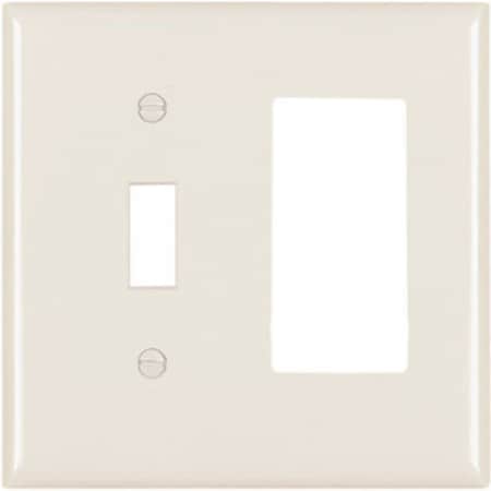 Legrand Combination Wallplate, Standard, 2 -Gang, Nylon, Light Almond, Wall Mounting TP126LACC12