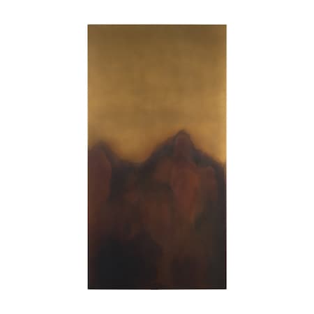 Homeroots Rios Gold and Red Unframed Wall Art 608840