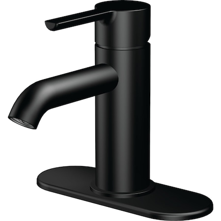 Home Impressions Matte Black 1-Handle Lever 4'' Centerset Monoblock Bathroom Faucet FS6A0212BL-JPA1