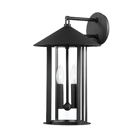 Troy Lighting Long Beach 2 Light Wall Sconce 10 In. Textured Black B1952-TBK