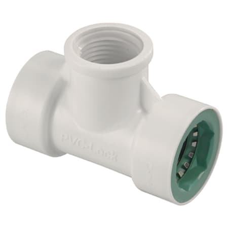 Orbit 33772 0.50 in. PVC Lock x 0.50 in. PVC Lock x 0.50 in. Female Pipe Thread Tee 176957