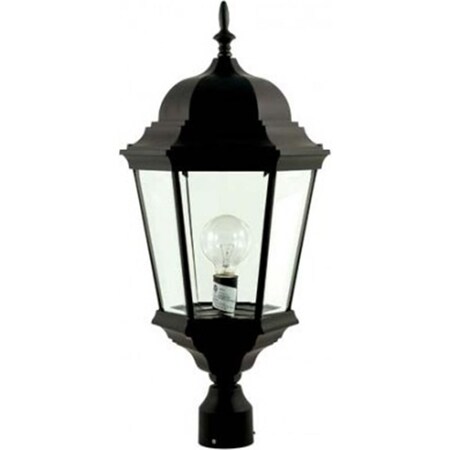 Intense Powder Coated Cast Aluminum Post Top Light Fixture, Black - 26.75 x 12.75 x 12.75 in. IN2938369