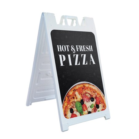 Signmission Pizza, A-Frame & 2 Decals Installed, Heavy-Duty Plastic Frame SBHD-D-2436-30413