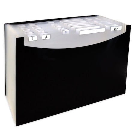 C-Line Products 8-1/2" x 14" Legal Size Black 21-Pocket Stand-Up Expanding File, 1/EA 48221