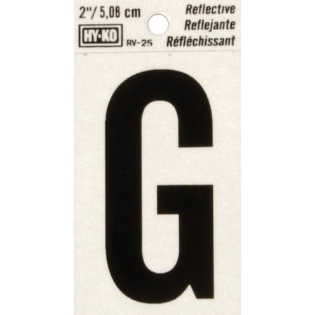 Hy-Ko Vinyl 2'' Reflective Adhesive Letter G RV-25/G