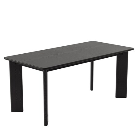 Homeroots 66" Black Solid Wood Dining Table 712222