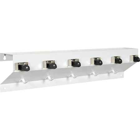 Zoro Select Mop/Broom Holder, 6 Handle, 34 In 333-6 WHT2