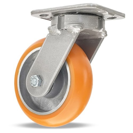 Hamilton Kingpinless Swivel Caster, 6" x 2" Ergo-Tech (87A) Wheel, 1/2" Sealed Precision Ball Bearings S-ZFWH-62EMB