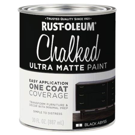 Rust-Oleum Chalked Ultra Matte Paint, Black Abyss, 1 Qt 391444