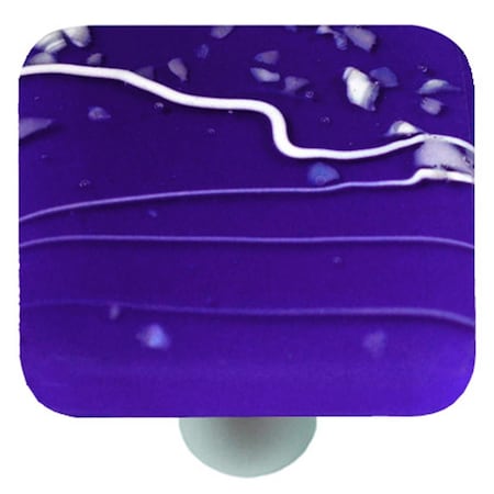 Towels Usa Mardi Gras White with Cobalt Blue Square Glass Cabinet Knob - Aluminum Post TO2522020