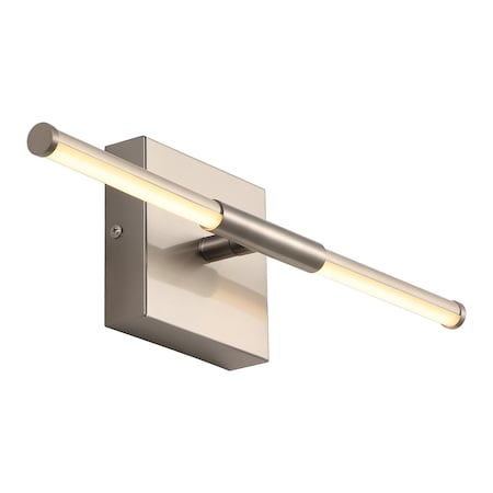 Jonathan Y McKenna 16.25" Modern Minimalist Dimmable Integrated LED Metal Wall Sconce, Nickel JYL7039E