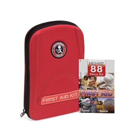 Medique Auto/Travel First Aid Kit, Red, 88 pcs. 40088