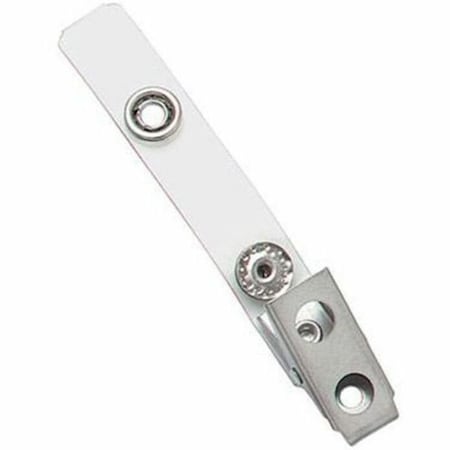 Brady STRAP CLIP, CLEAR, 2-3/4in 70MM, FLEX VINYL STRAP, W/ 2-HOLE CLIP, STAINLESS STEEL 2105-1310